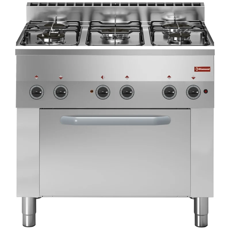 Fourneau 5 feux gaz+ four convection électrique - 4 x GN - Diamond