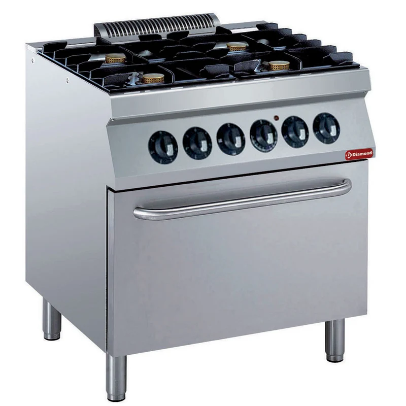 Fourneau 4 feux gaz - four électrique GN 2/1 - Réf. G17/4BFE8-230/3--N - Diamond
