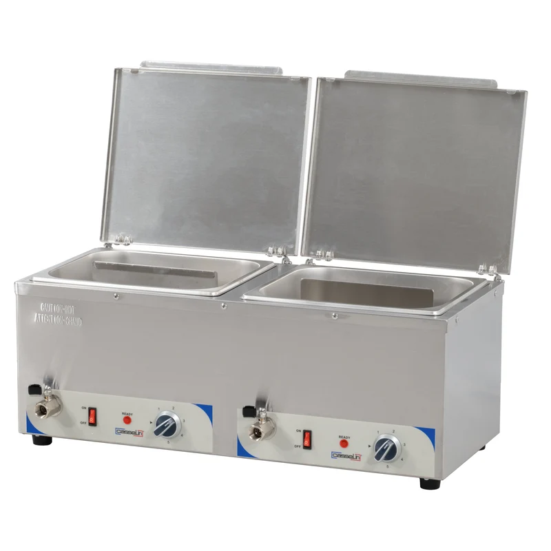 Bain-marie à eau chauffe-saucisses double