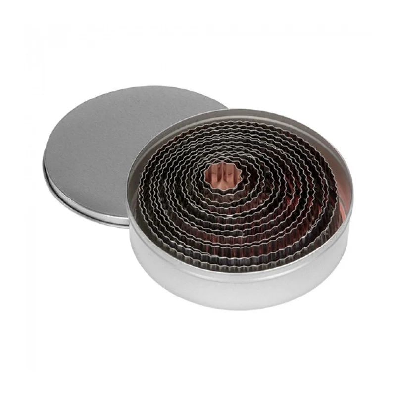 lot de 14 Emporte-pièces cannelé inox - Ustensiles de Pâtisserie - Emga