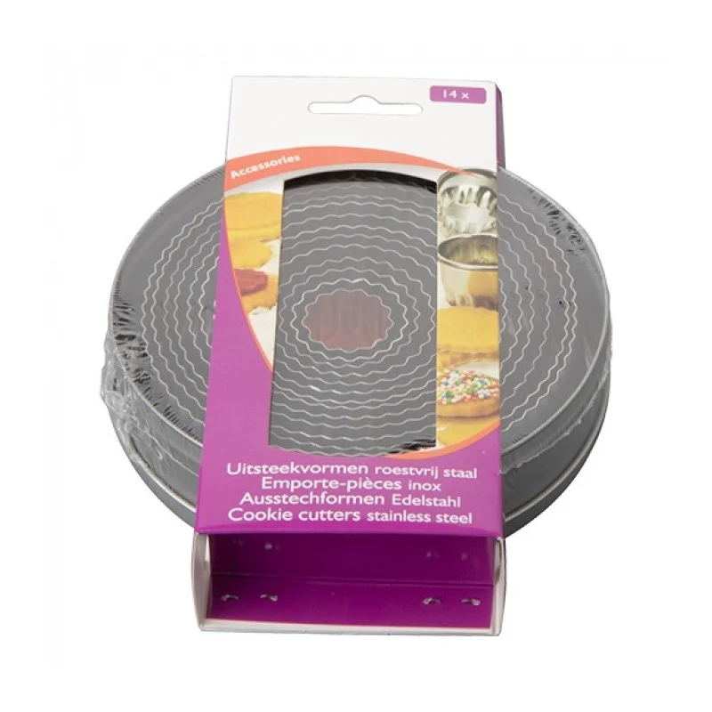 lot de 14 Emporte-pièces cannelé inox - Ustensiles de Pâtisserie - Emga