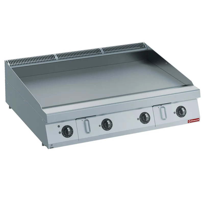 Plaque de cuisson élec. HP, lisse, nitro chrome - Plancha électrique - 20 kW - Diamond