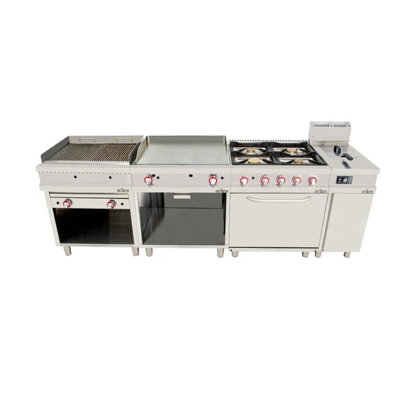 Plancha à gaz - 800x700x900h mm - Acier rectifié - Arilex