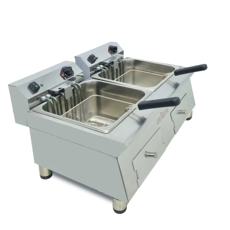 Friteuse électrique - 12+12L - Double cuve - Triphasée - Arilex