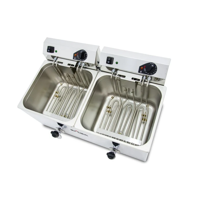 Friteuse électrique - 12+12L - Double cuve - Avec robinet - Triphasée - Arilex