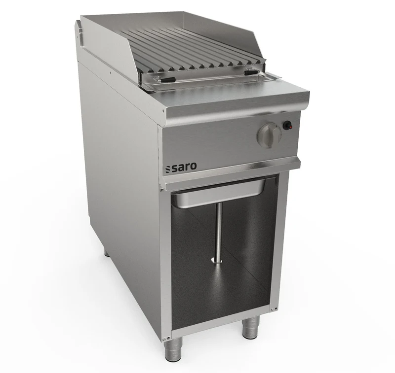 Grill pierre de lave - Gaz - 11 kW - Support ouvert - 400mm - LQ/BS1BA - Saro