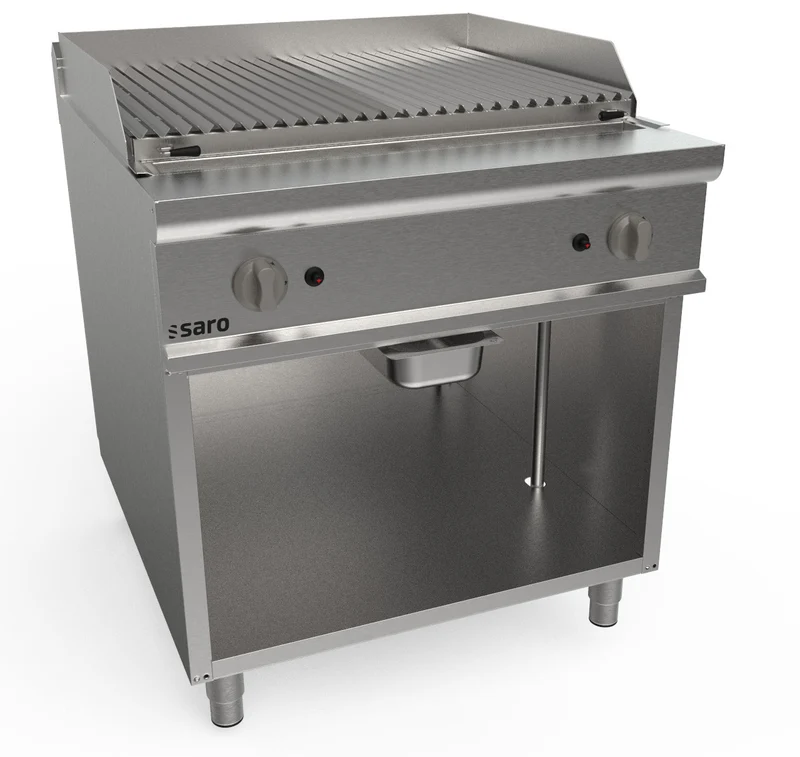 Grill pierre de lave - Gaz - 22 kW - Support ouvert - 800mm - LQ/BS2BA - Saro