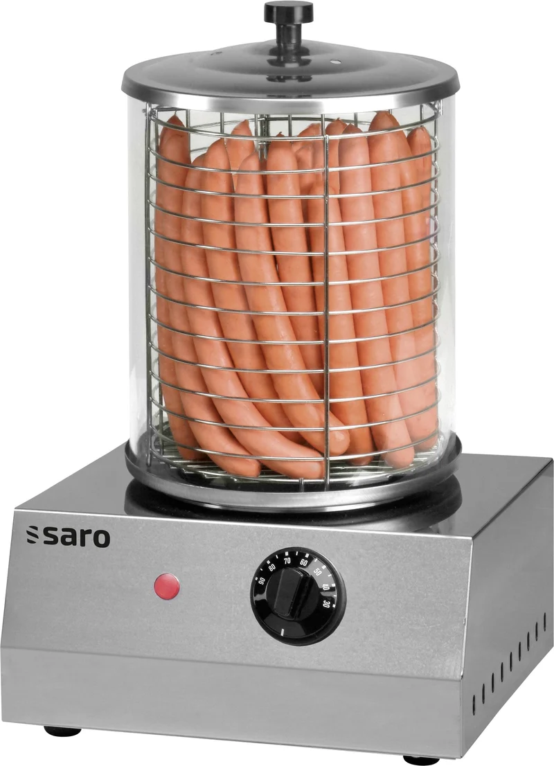 Cuiseur hot-dogs - Verre - Thermostat - 1kW - Appareil à hot-dog - Saro