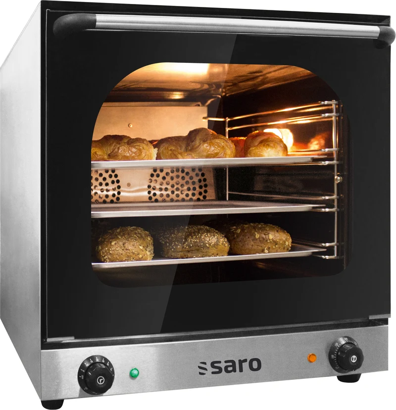 Four professionnel à convection 4 plateaux 435x315 mm - 60-300°C - Double ventilateur 2,67 kW - Terni - Saro