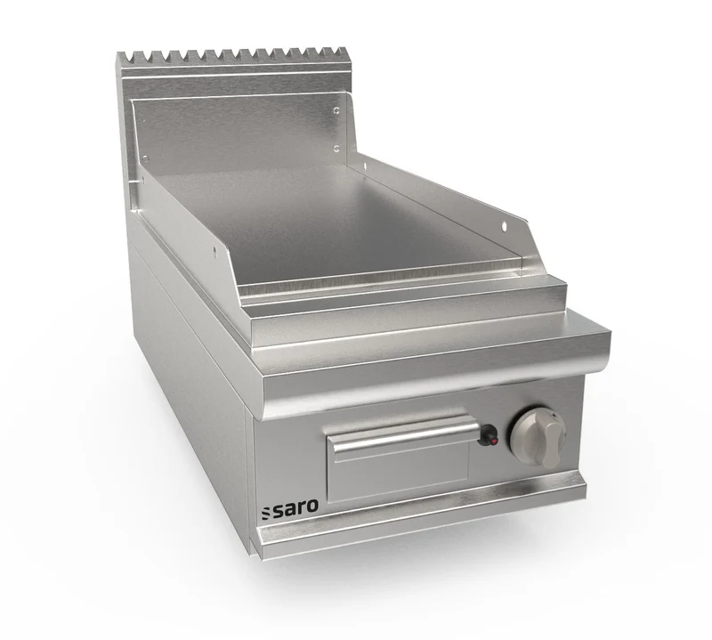 Plancha à Gaz - Table - Plaque Lisse - AISI430 15mm - 400x900 mm - 6.9 kW - LQ/FTG2BBL inox - Saro
