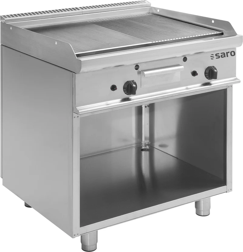 Plancha à Gaz - Sur Pied - 2 Zones - Mixte - 795x530 mm - 270°C - 12 kW - E7/KTG2BAM - Saro