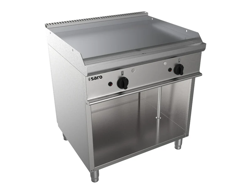 Plancha à Gaz - Sur Pied - 2 Zones - Lisse - 795x530 mm - 270°C - 12 kW - E7/KTG2BAL - Saro