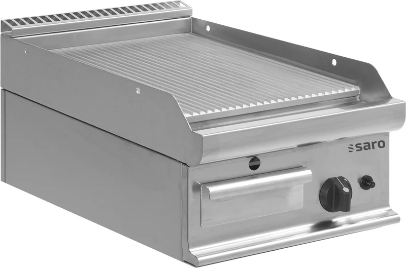 Plancha à Gaz - Table - Plaque Striée - 395x530 mm - 270°C - 6 kW - E7/KTG1BBR inox - Saro