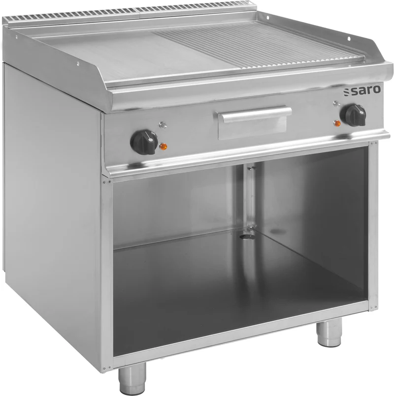 Plancha électrique - Support ouvert - Plaque mixte - Température 100/+240°C - Saro