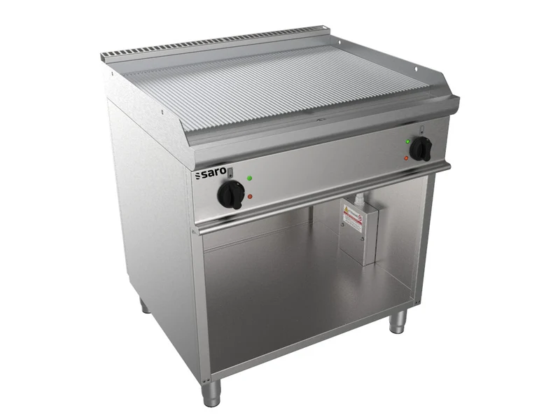 Plancha électrique double - Support ouvert - Plaque striée - Température 100/+240°C - Saro
