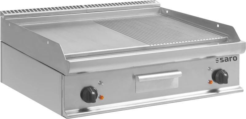 Plancha électrique double - Plaque mixte - Température 100/+270°C - Bac graisse amovible - 10,8 kW - Saro