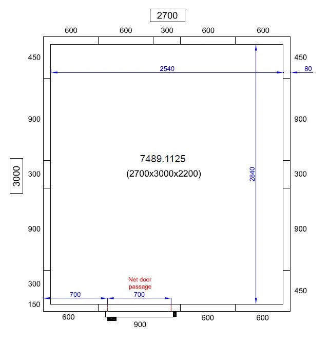 Chambre froide positive/négative 2700x3000x2200 14.7 L - Combisteel