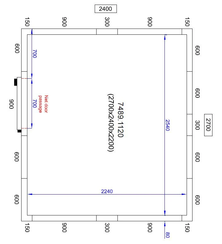 Chambre froide positive/négative 2700x2400x2200 11.6 L - Combisteel