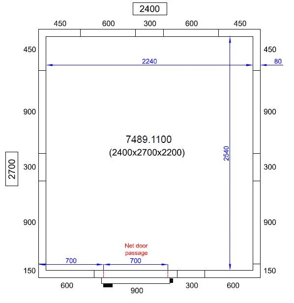 Chambre froide positive/negative 2400x2700x2200 11.6 L - Combisteel