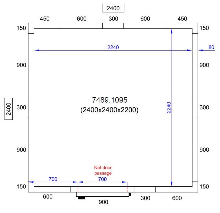 Chambre froide positive/negative 2400x2400x2200 10.2 L - Combisteel