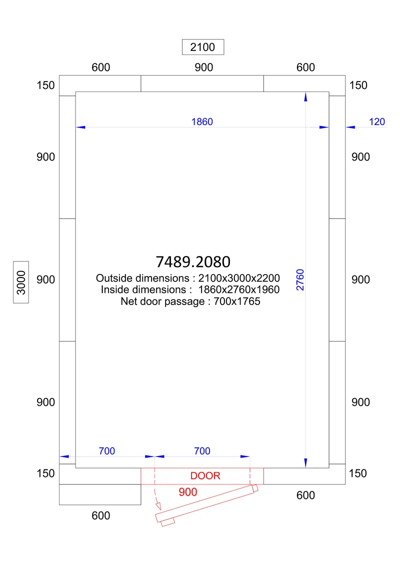 Chambre froide positive/négative 2100x3000x2200 10.1 L - Combisteel