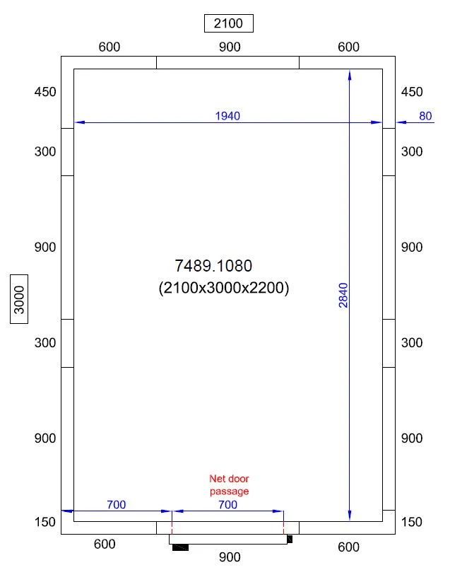 Chambre froide positive/negative 2100x3000x2200 11.2 L - Combisteel