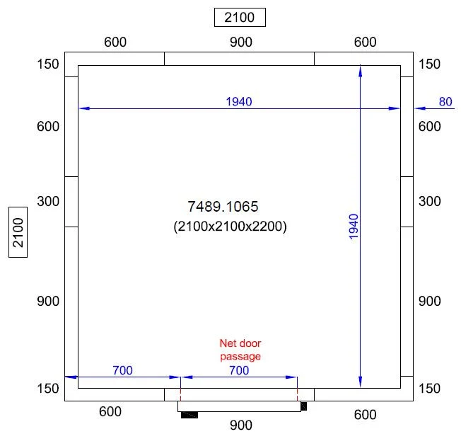 Chambre froide positive/negative 2100x2100x2200 7.7 L - Combisteel