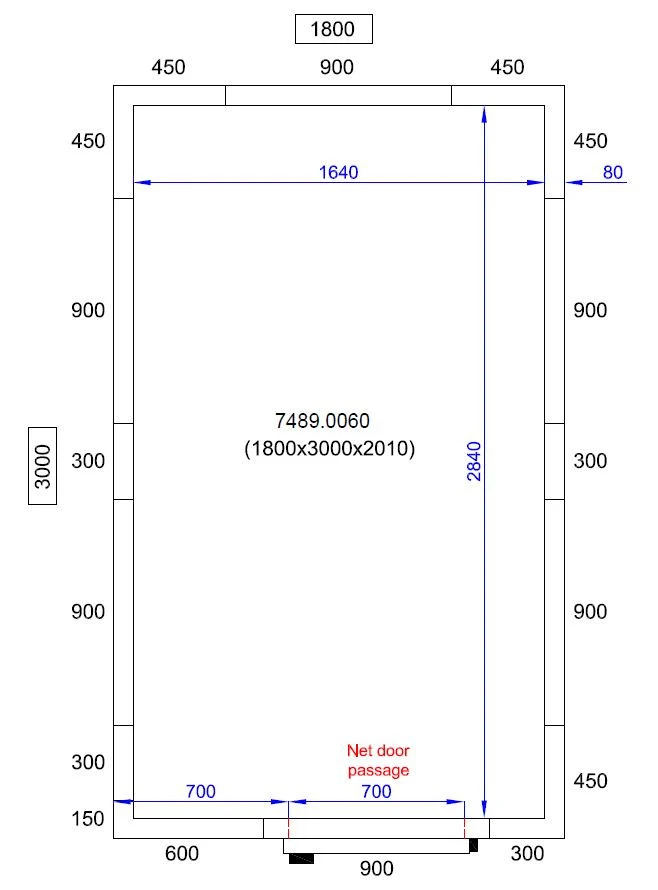 Chambre froide positive/negative 1800x3000x2010 8.5 L - Combisteel