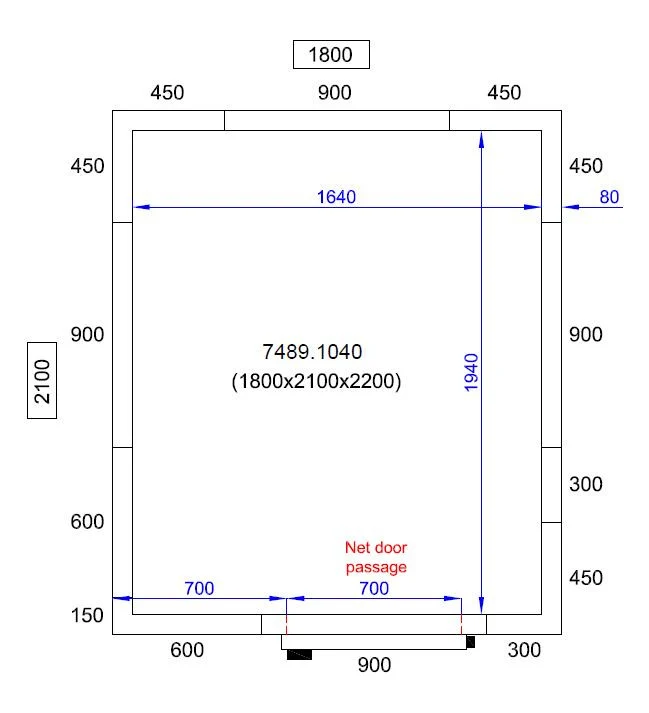 Chambre froide positive/negative 1800x2100x2200 6.5 L - Combisteel