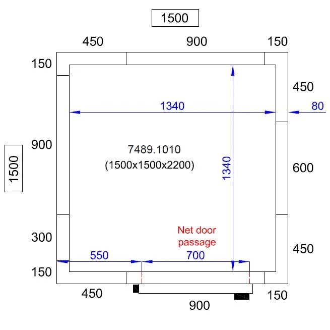 Chambre froide positive/negative 1500x1500x2200 3.7 L - Combisteel