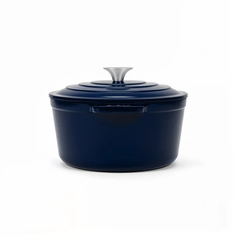 Cocotte ovale en fonte 36cm bleue