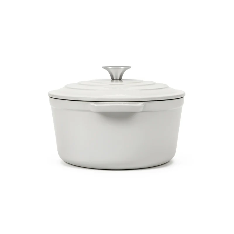 Cocotte ovale en fonte 36cm beige