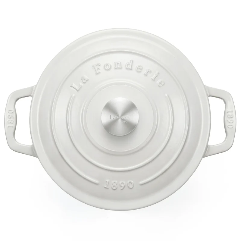 Cocotte en fonte ronde 25cm beige