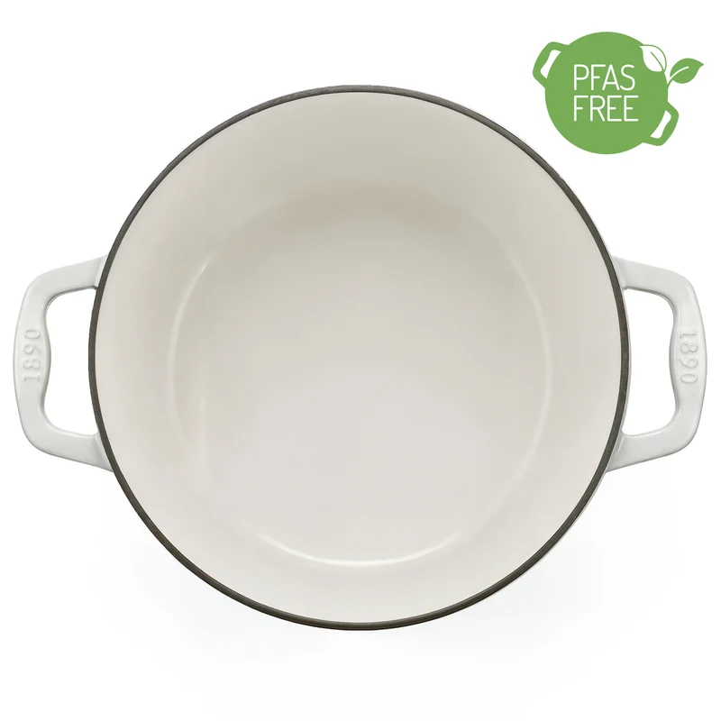 Cocotte en fonte ronde 25cm beige
