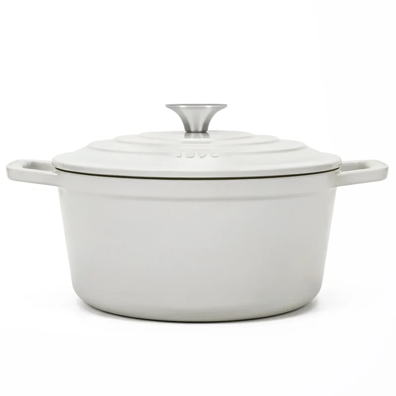 Cocotte en fonte ronde 25cm beige
