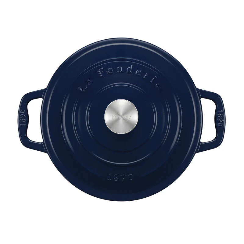 Cocotte en fonte ronde 22cm bleue