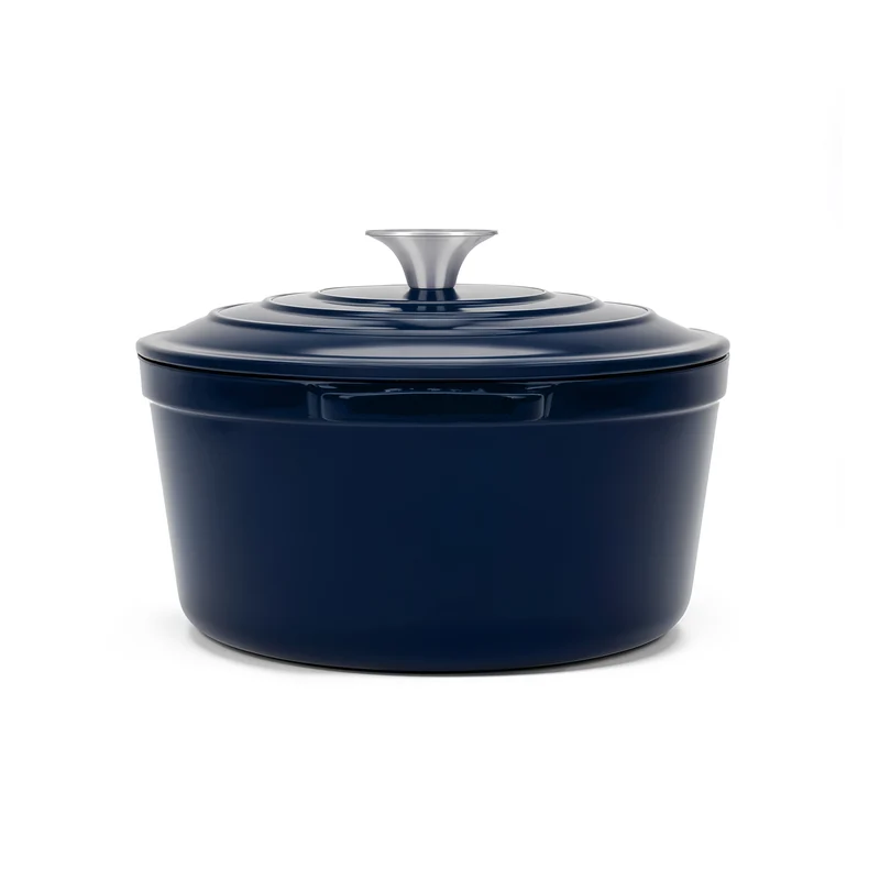 Cocotte en fonte ronde 22cm bleue