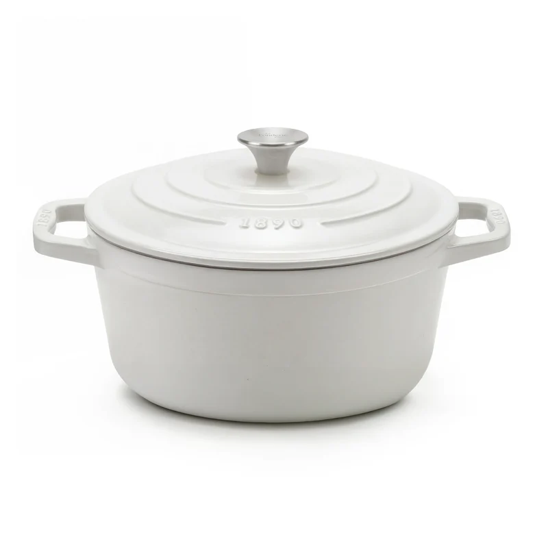 Cocotte en fonte ronde 22cm beige