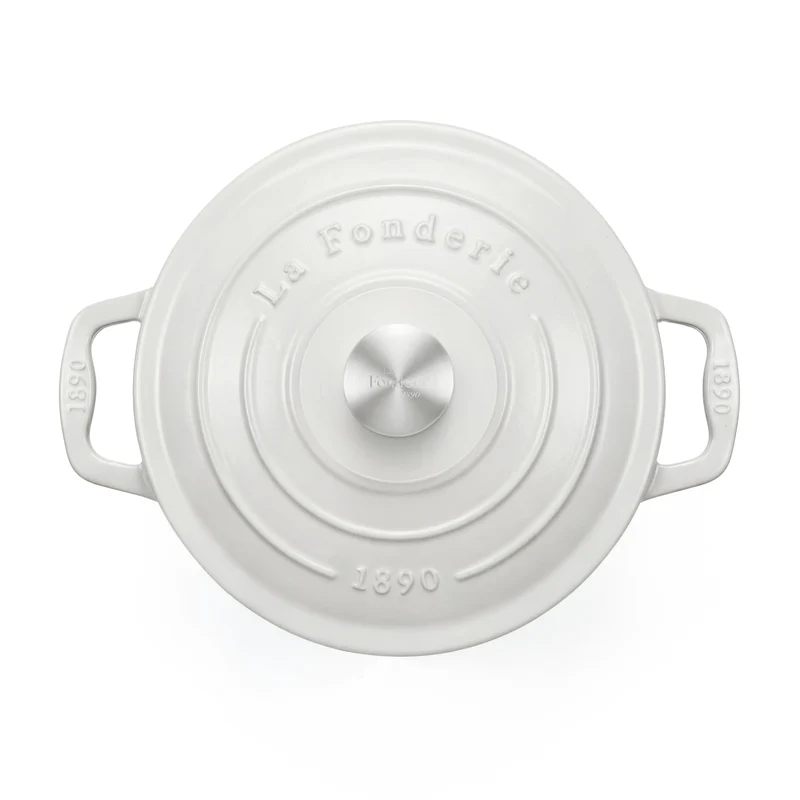 Cocotte en fonte ronde 22cm beige