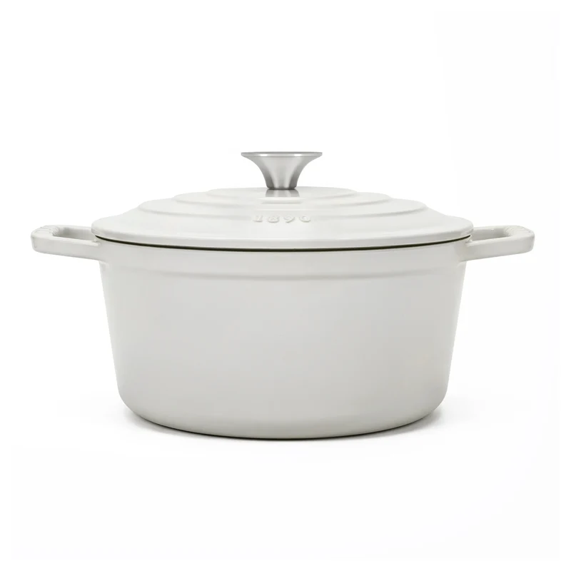 Cocotte en fonte ronde 22cm beige