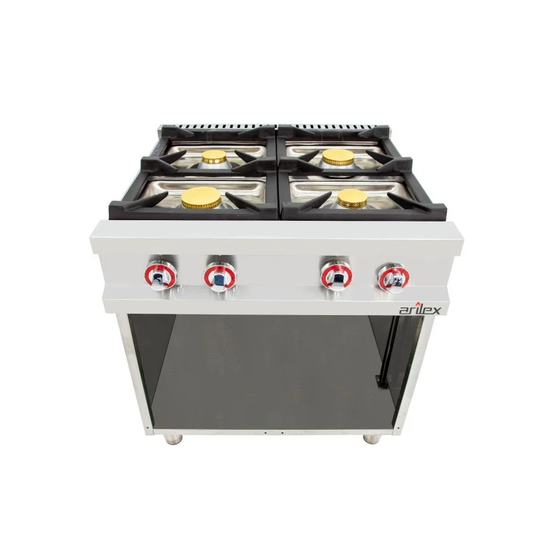 Fourneau à gaz - 4 feux - 2x7,5 + 2x5,5 kW - Arilex