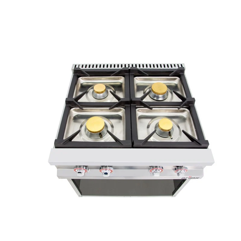 Fourneau à gaz - 4 feux - 2x7,5 + 2x5,5 kW - Arilex
