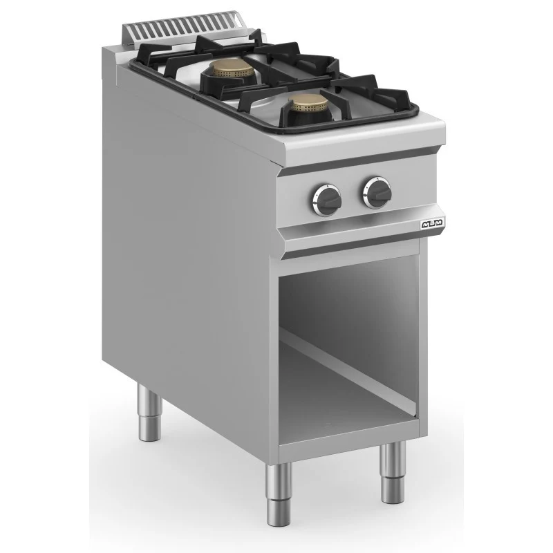 Fourneau à gaz - 2 feux - 7+11 kW - Avec meuble - Arilex
