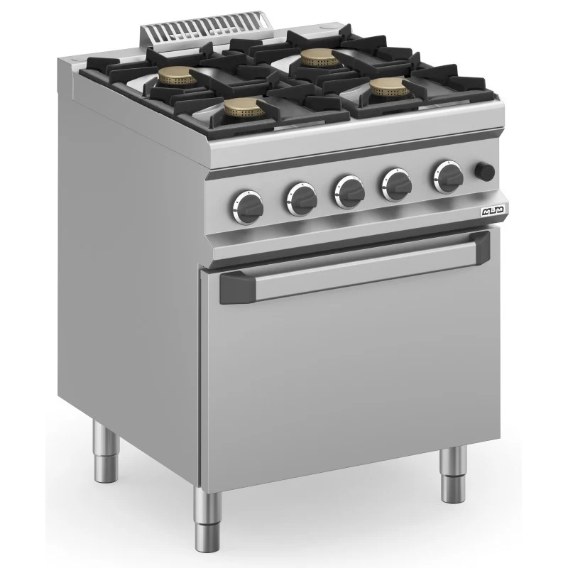 Fourneau à gaz - 4 feux - 4x7 kW - Avec four à gaz - Arilex