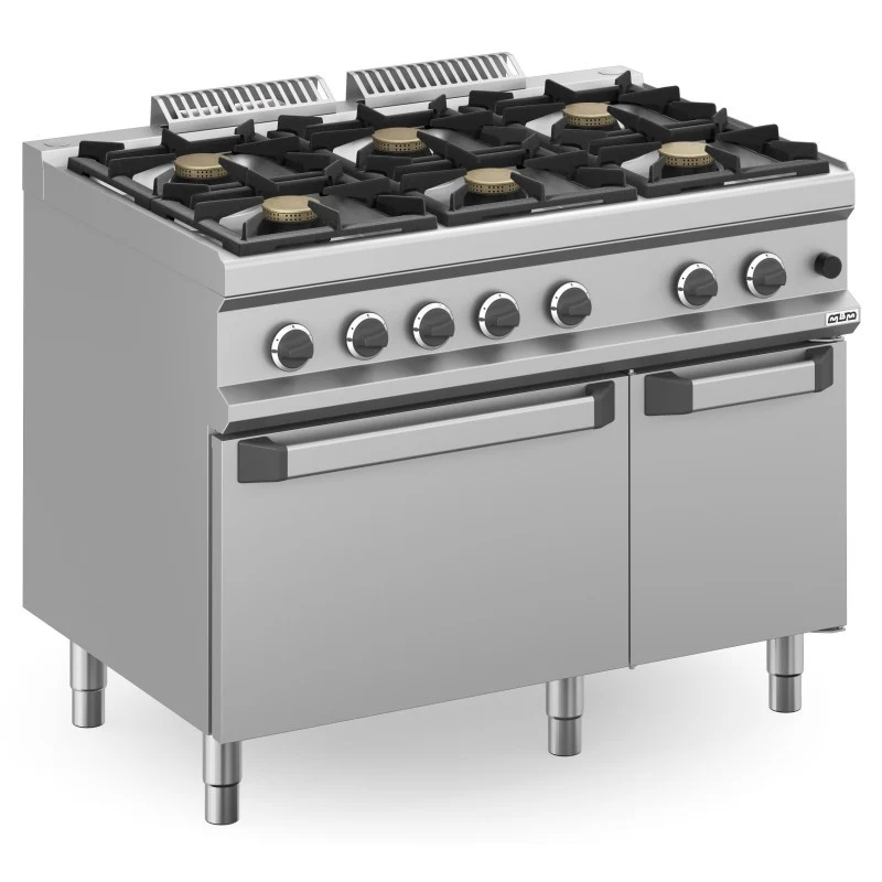 Fourneau à gaz - 6 feux - 5,5 kW - Avec four à gaz - Arilex
