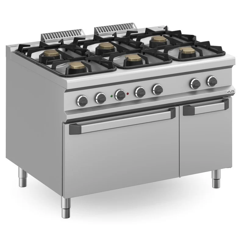 Fourneau à gaz - 6 feux - 5,5 kW - Avec four électrique - Arilex