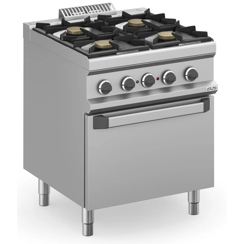 Fourneau à gaz - 4 feux - 5,5 kW - Avec four électrique ventilé - Arilex