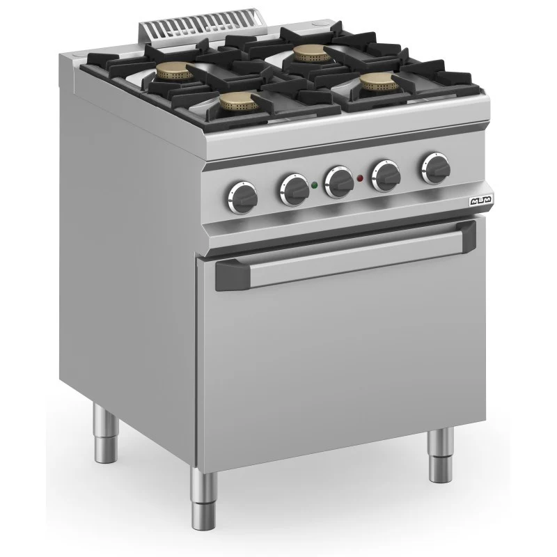 Fourneau à gaz - 4 feux - 4x5,5 kW - Avec four électrique statique - Arilex