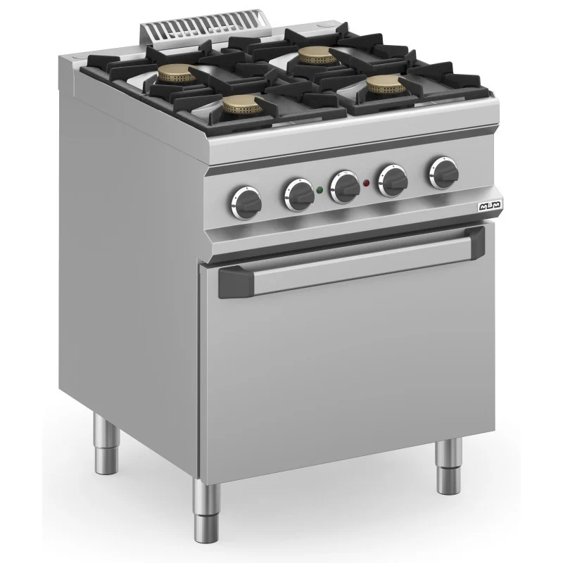Cuisinière à gaz - 4 foyers - 4x7 kW - Avec four électrique statique - Arilex