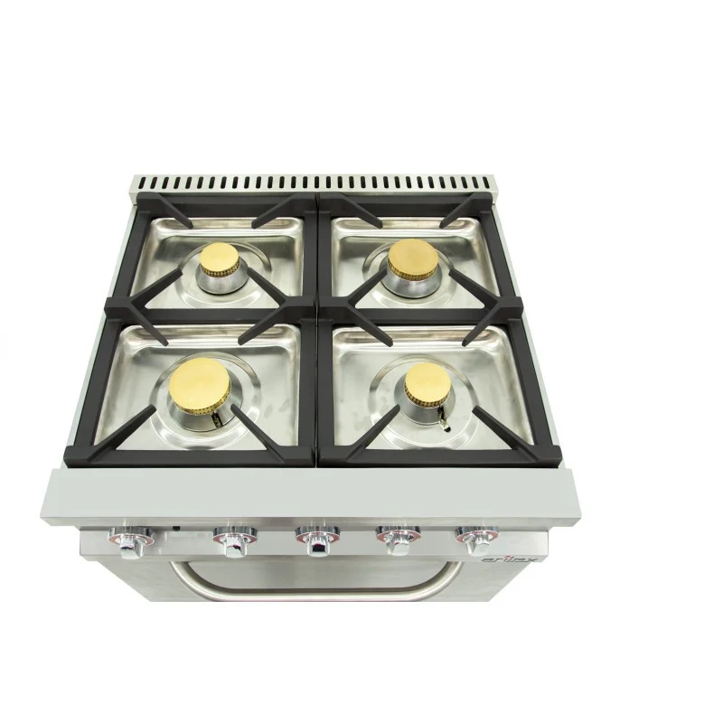 Fourneau à gaz - 6 feux - 3x7,5 + 3x5,5 kW - Avec four GN2/1 - Arilex